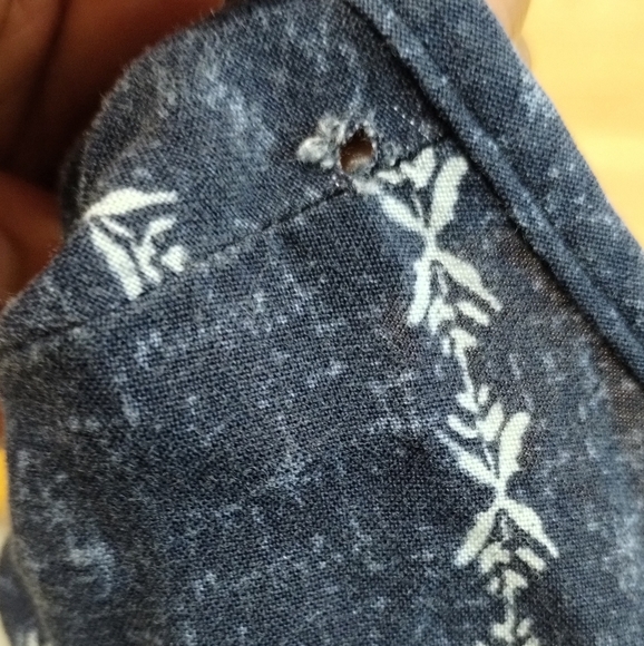 Sonoma Women M V Neck Pleaded Linen Blend Top Blouses for Office Work Business  - Picture 8 of 12